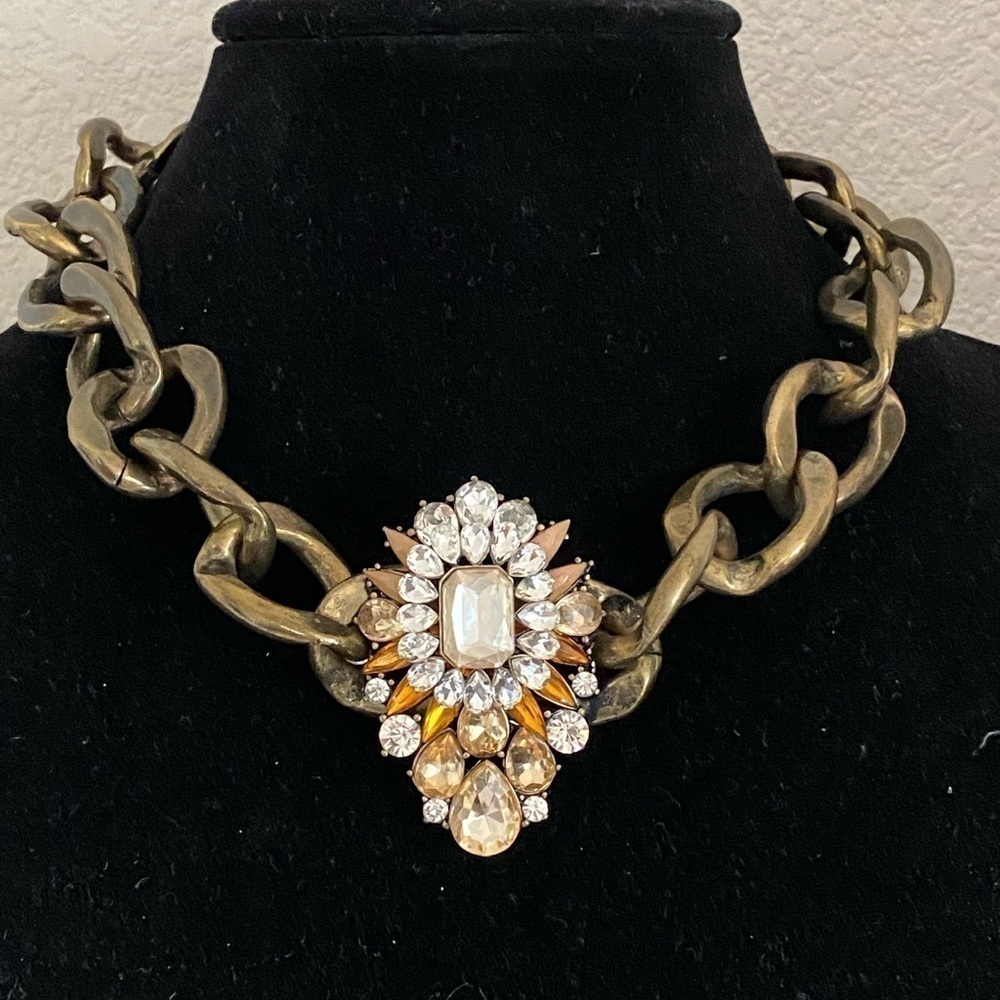 Necklace Vintage Statement Chunky rhinestones